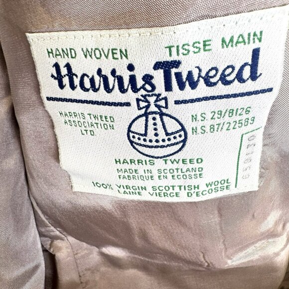 Vintage Harris Tweed Blazer Sport Coat Jacket Mens 40R 100% Wool Double Breasted - Picture 6 of 7